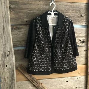 TANJAY plus size 16P Petite black lace jacket